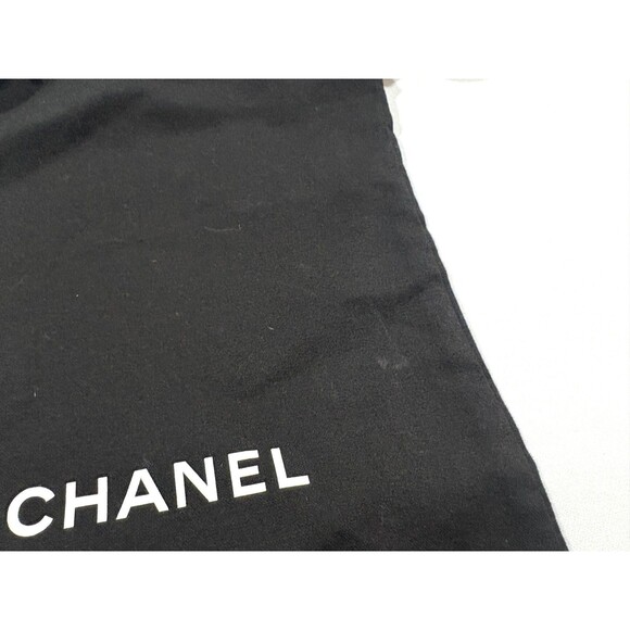 Chanel Dust Bag 13 x 7 in Black Ribbon Drawstring Cotton Shoe Jewelry Storage - Picture 3 of 7